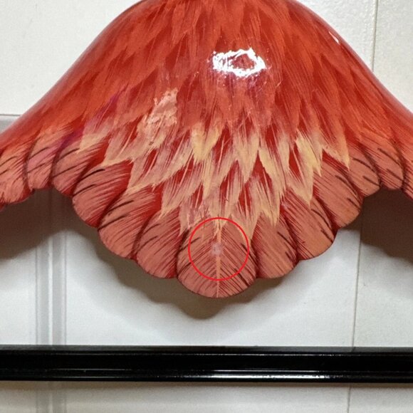Vintage Hand Painted Flamingo Clothes Hanger 17" Wide Shoulder Coat Hanger RARE - Picture 10 of 15